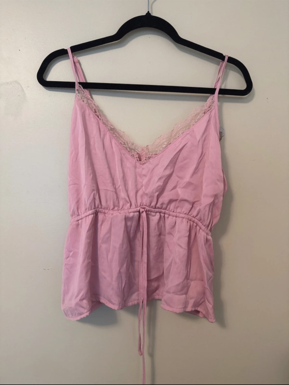 American Eagle Outfitters Pink Lace-Trim Tank